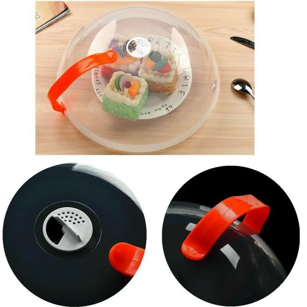 The Third Generation Microwave Splash Cover Thickened Transparent Splash-proof Cover with Handle BPA-free Plate Food Cover
