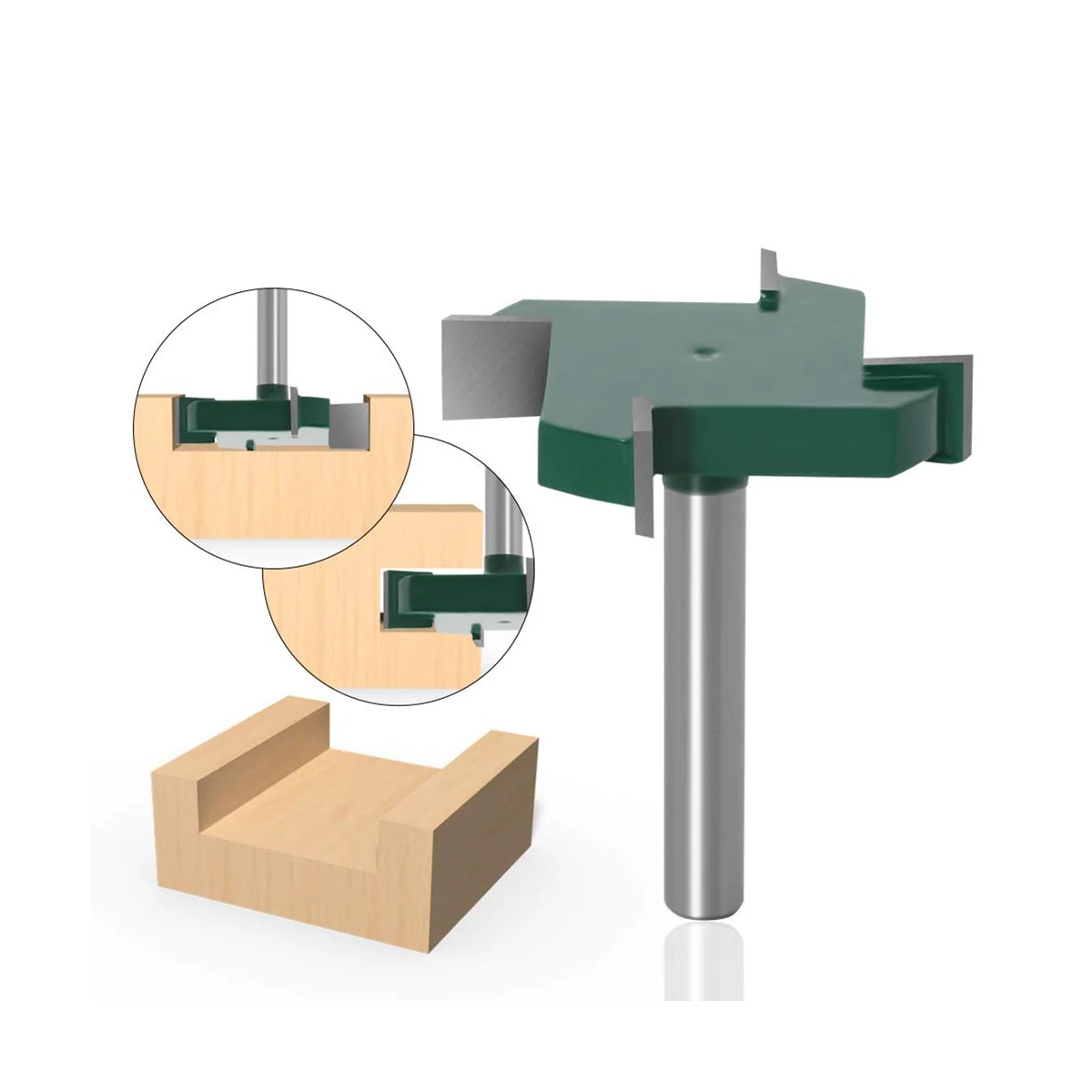 4 buah mata Router permukaan papan Spoilboard CNC, Set mata Router perata karbida pelat 1/4 inci pemotong Slot Rabbet