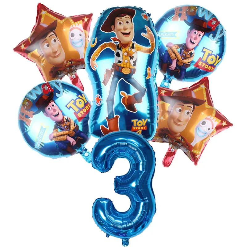 Globos de aluminio de Toy Story de Disney, Buzz Lightyear Woody, decoraciones para fiesta de cumpleaños, globo para niños, baby shower, globo de