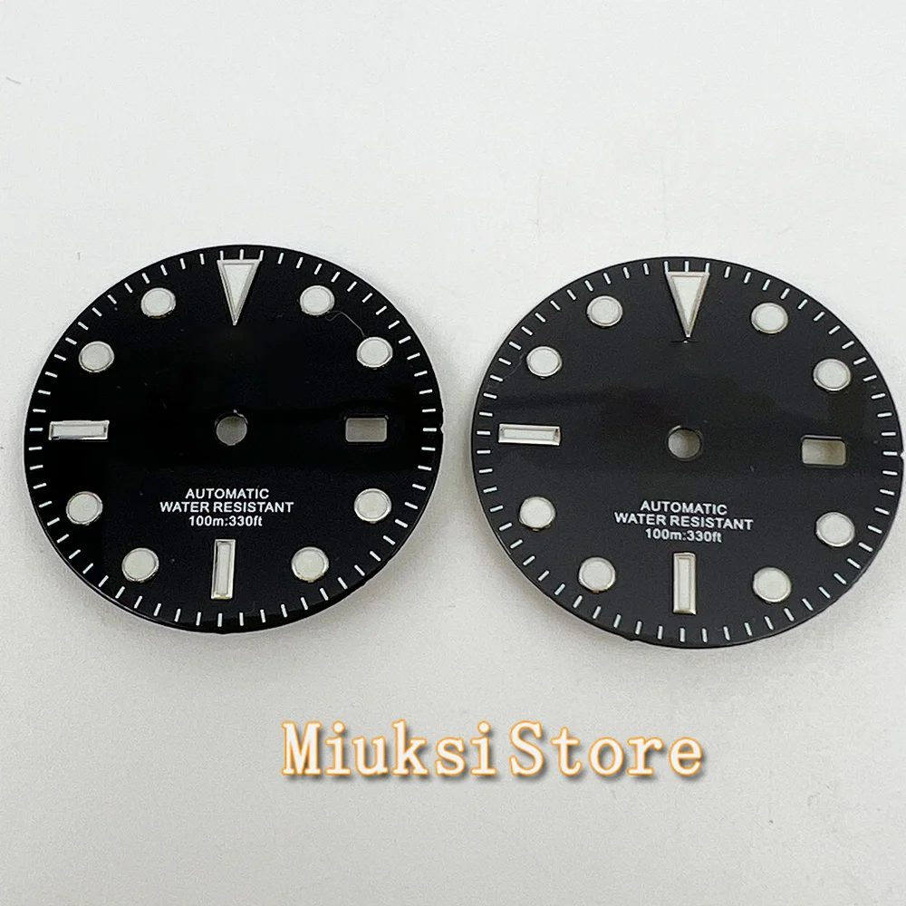 28.5mm Blue Luminous Black Gray Blue Green Watch Dial With Date Window For 3135 Automatic Movement Accessories Parts