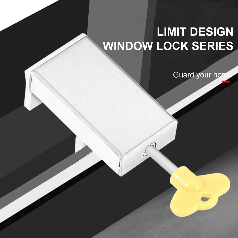 2025 Hot New Safety Lock Door Window Plug Adjustable Thick Sliding Anti-theft Child Steel Limit Rail Windows Locks Fast Delivery