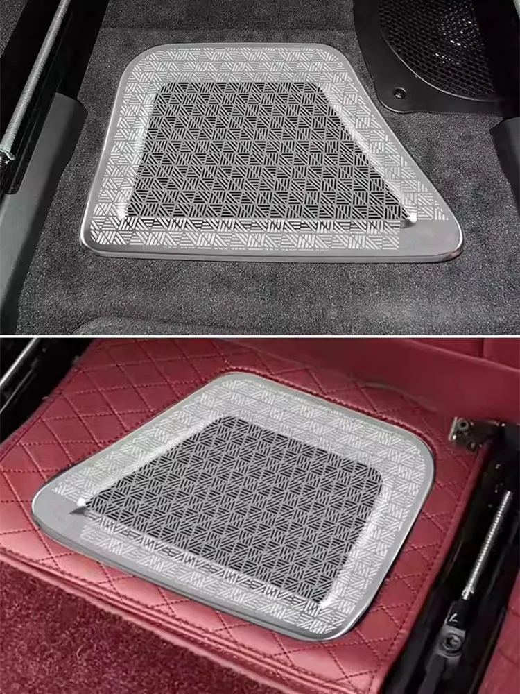 Car Interior Mouldings Stainless Steel Seat Floor Air Conditioner Outlet Dust Protective Cover For BMW 7-series i7 G70 2023-2024