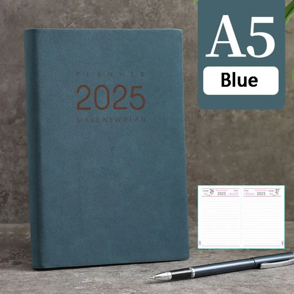 12 Months 2025 Daily Planner Notebook 360 Pages Time Management 365 Days Notepad PU Portable a5 Diary Notepad Student