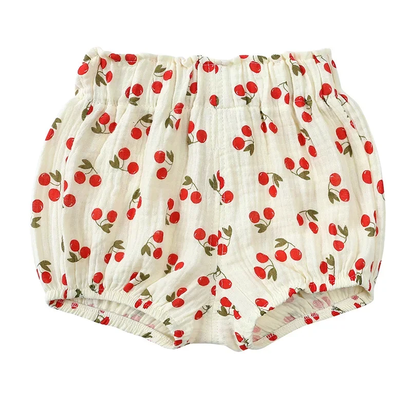 Cute Toddler Baby Summer Shorts Cotton Linen Cartoon Breathable Children Lounge Clothes for 3M-6T Boy Girl Korean Cute PP Pants