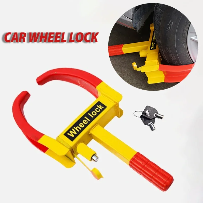 Car Truck Tire Lock Anti-Theft Lock Portable Heavy Duty Wheel Clamp Lock Tire Claw Trailer Auto Universal fitment Car Accessorie