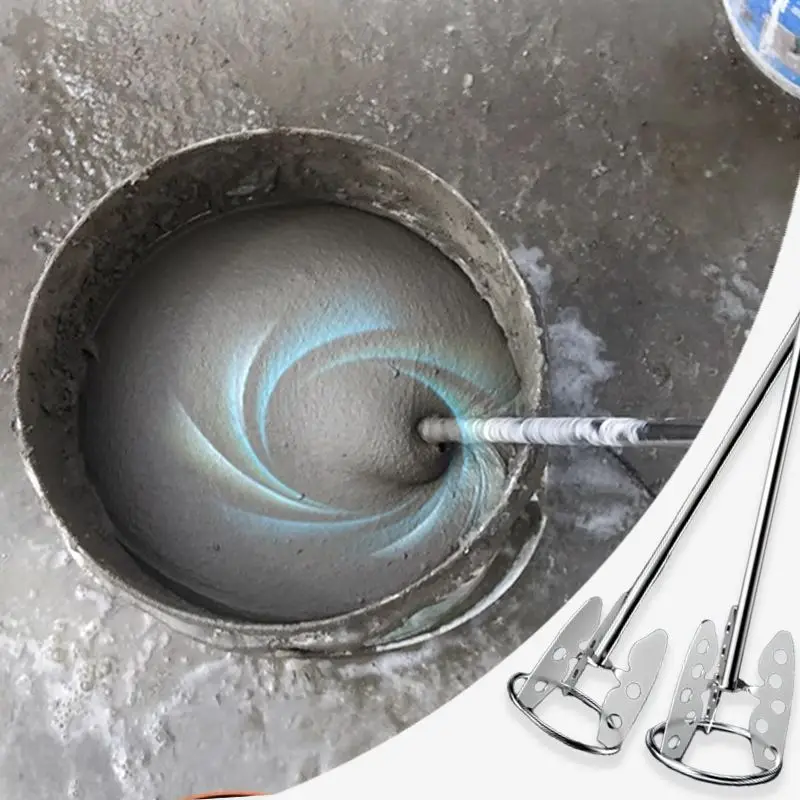 Multipurpose Cement Mixer Stirring Tool Stainless Steel Mixing Paddle Rod Paint Putty Mixing Stick for Electric Concrete Mixer