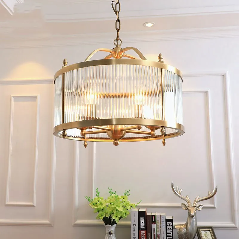 2 Models On Sales Hanging Lamp Fixture Modern Copper Led E14 Chandelier Glass Tubes Round Gold Metal Pendant Chandelier Lighting