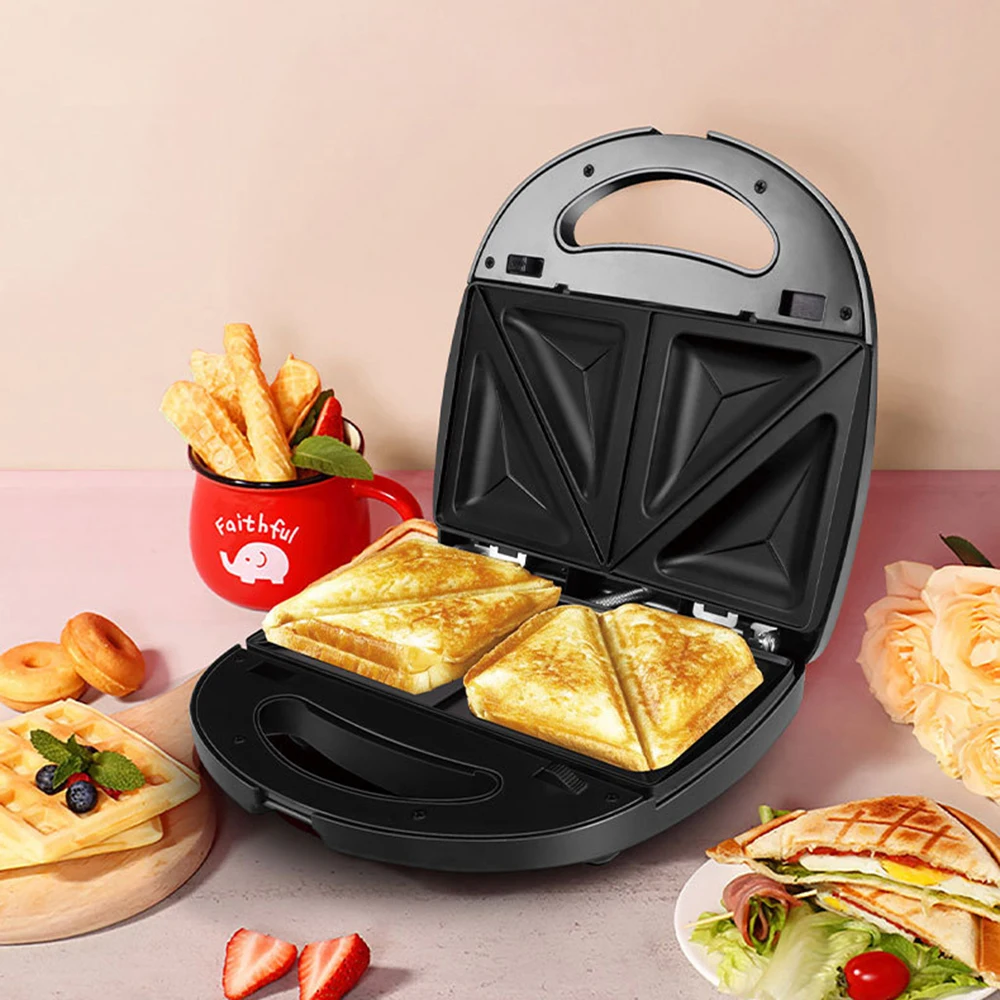 

3-in-1 Multi-function 750W Electric Donut Waffle Maker Toaster Stainless Steel Non-stick Pan Sandwich Maker Breakfast Machine