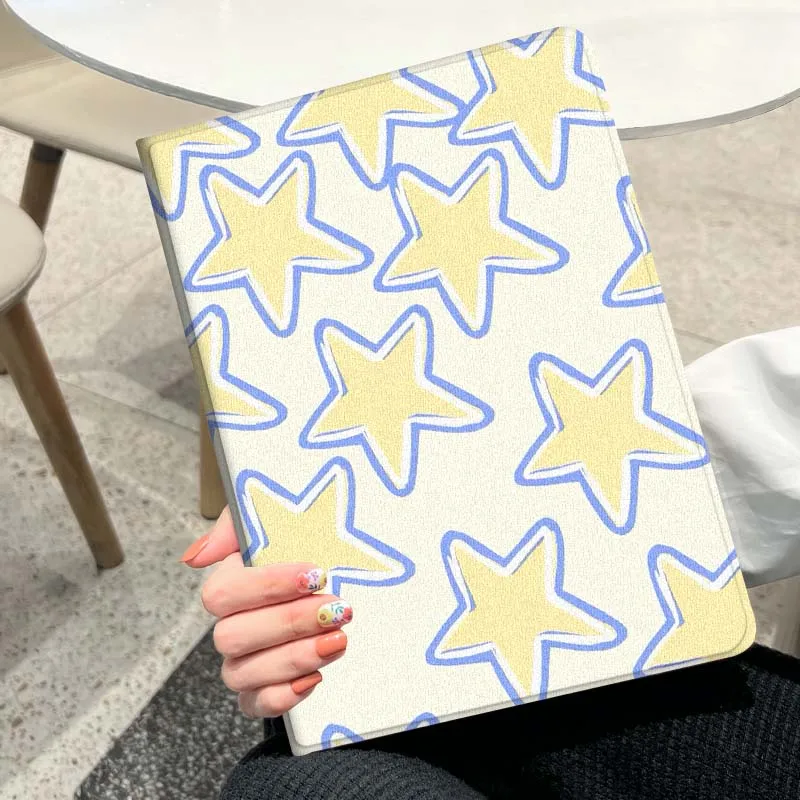 Star Creative Pattern For iPad mini Air 1 2 3 4 5 6 7 6th 7th 9 11 13 M3 M2 gen 7.9 8.3 10.9 بوصة 2025 حافظة كمبيوتر لوحي