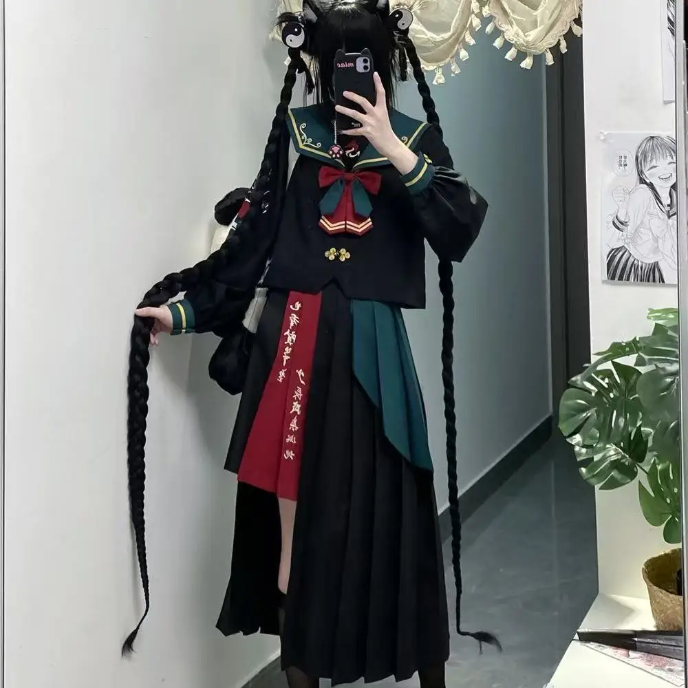 

Original Fire Dragon Series Cosplay Costume Heavy Industry JK Uniform Japanese Style Halloween Street Bad Girl Sailor Suit COS