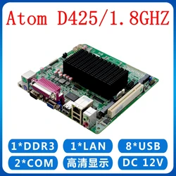 Atom D425 D525 DDR3 RAM 1.8GHZ Intel mini itx D425 motherboard single core motherboard support 3G/WiFI