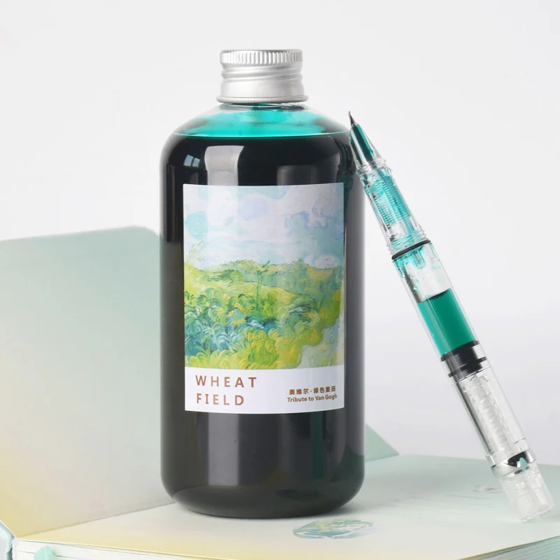 Oramile Big Bottle 300/500ml Smoothly Writing Fountain Pen Non Carbon Color Ink Dip Pen Writing Ink