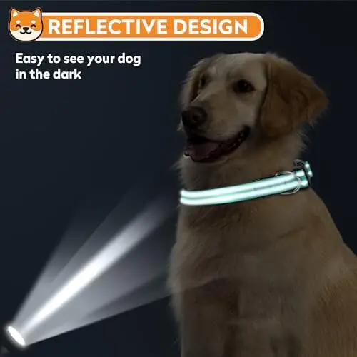Reflective Adjustable Dog Collar Soft Buckle Collar for Medium Dogs 6