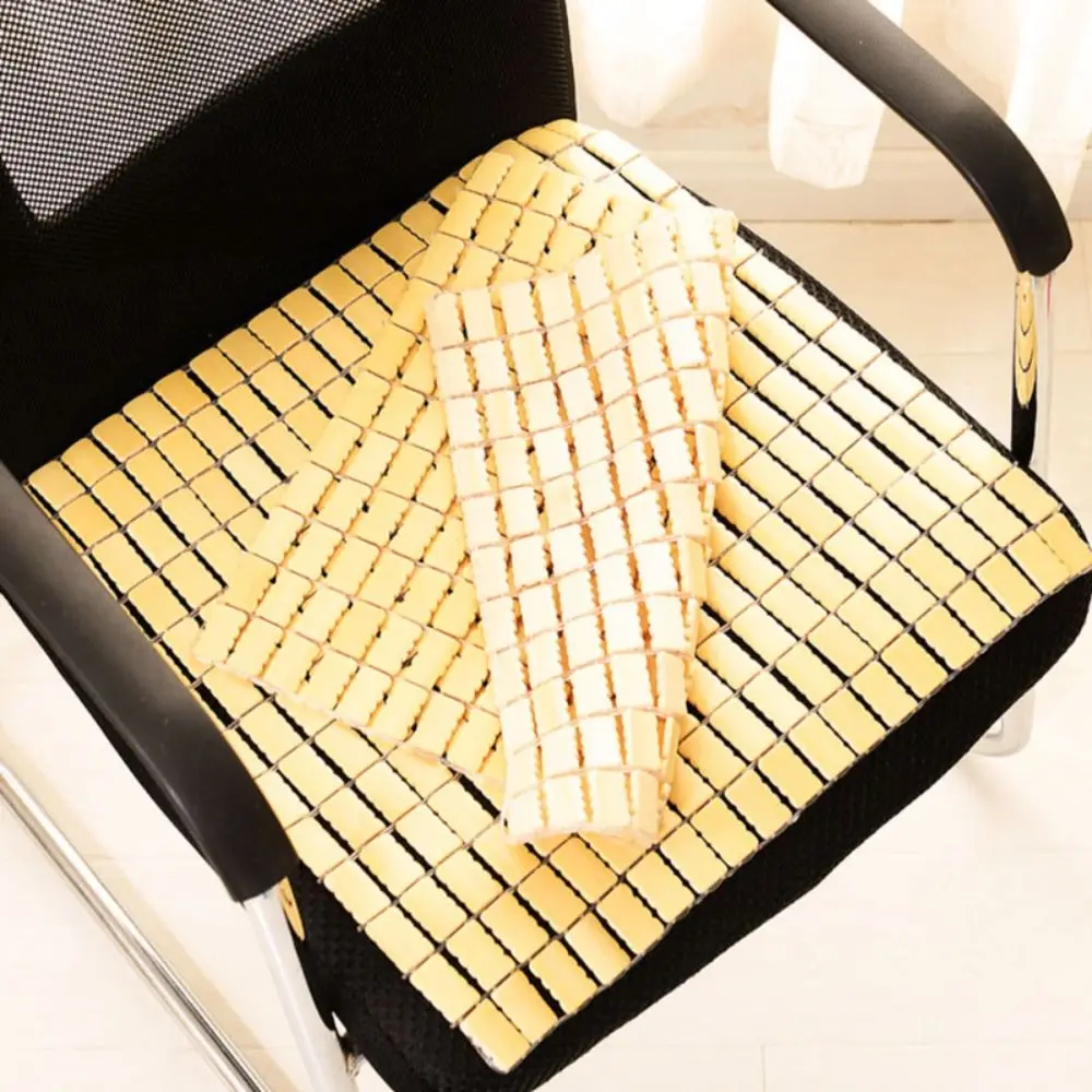 Cool Summer Seat Mat Square High Ventilation Bamboo Seat Cushion Wear-resistant Office Sleep Supply Cooling Chair Cover Summer
