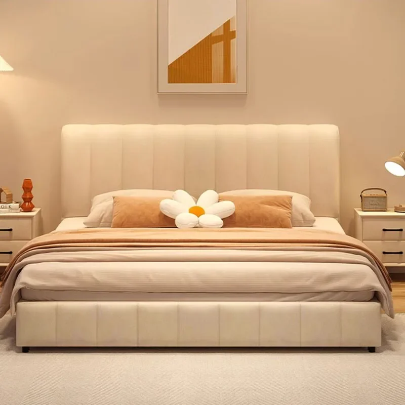 

Белая кремовая кровать с облаком, простой модный деревянный большой размер, декор для гостиной, китайская кровать, экономия места, Cama, постмодернистская мебель