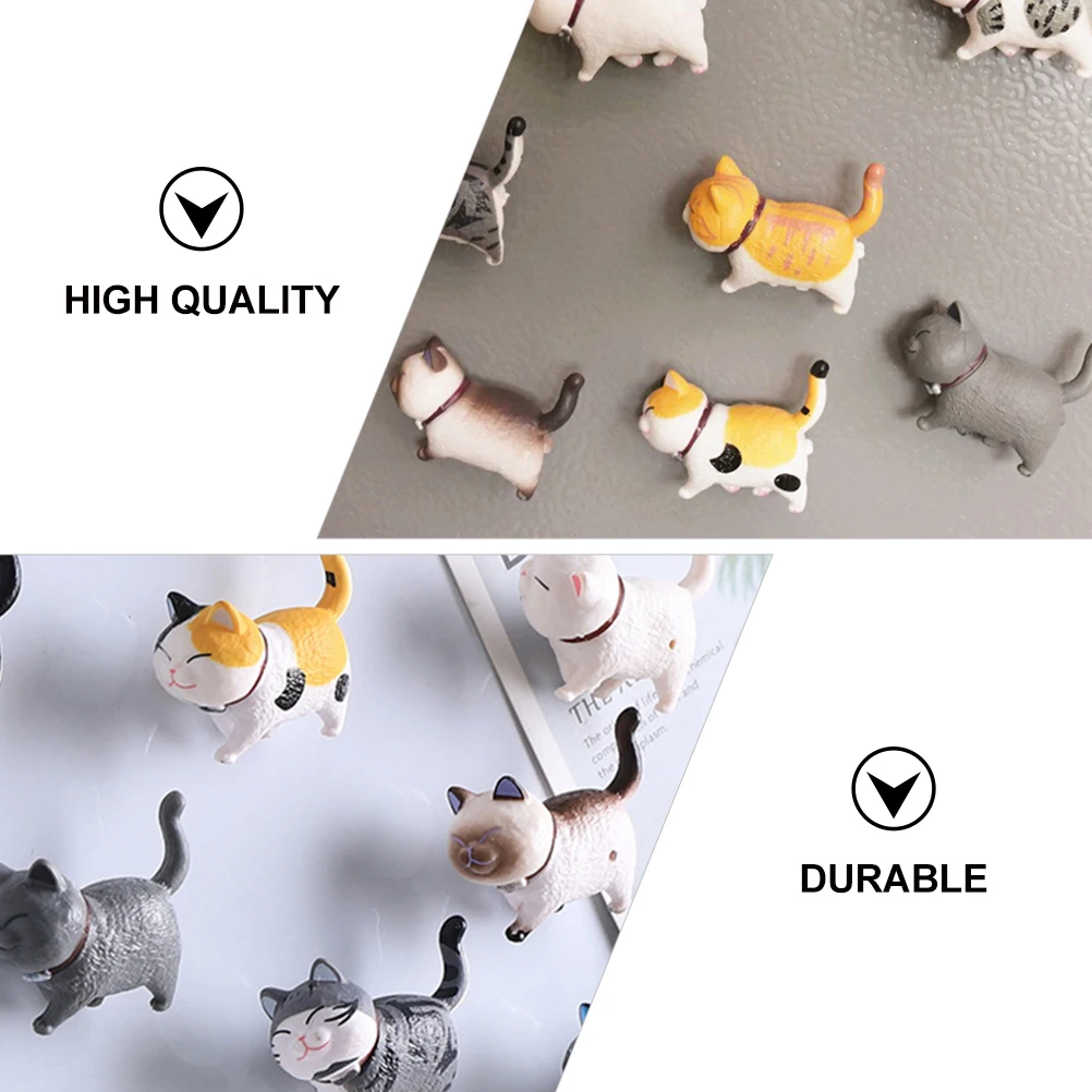 

9 Pcs Fridge Magnets Stickers Refrigerator Cat Fridge Magnets Cartoon Resin Photo Holder