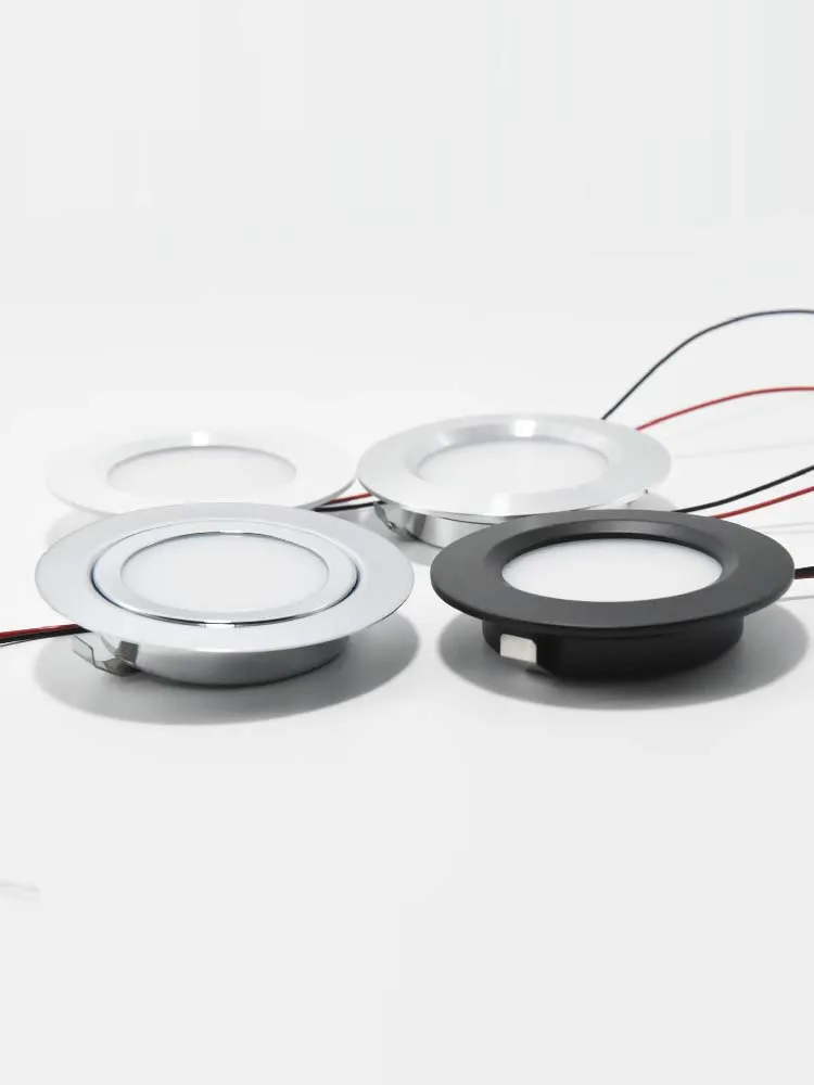 LED Onder Kast Lamp 12V 24V DC Slanke LED Downlight 3W 5W Thuis Keuken Eetkamer licht 14mm Ultradunne Plafondverlichting D55mm - afbeelding 2