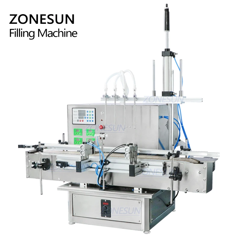 Zonesun ZS-DTPP4D desktop automático quatro bocais de mergulho suco água espumoso líquido bomba peristáltica máquina enchimento