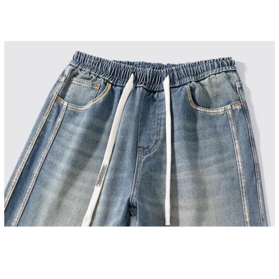 Men's Jeans American Loose Wide-leg Loose Straight Casual Trousers Street Hip-hop Baggy Jeans Blue Streetwear Men