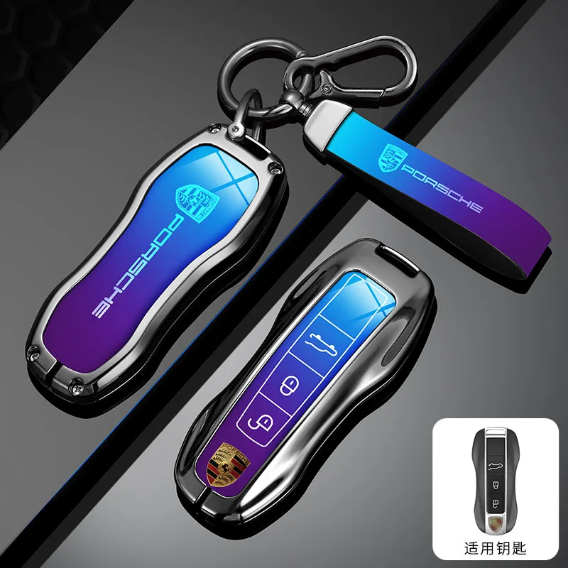 

Zine Alloy Car Key Case Cover Shell Holder Protection For Porsche Panamera Cayenne 971 911 9YA Macan Boxster 3 Buttons Accessory