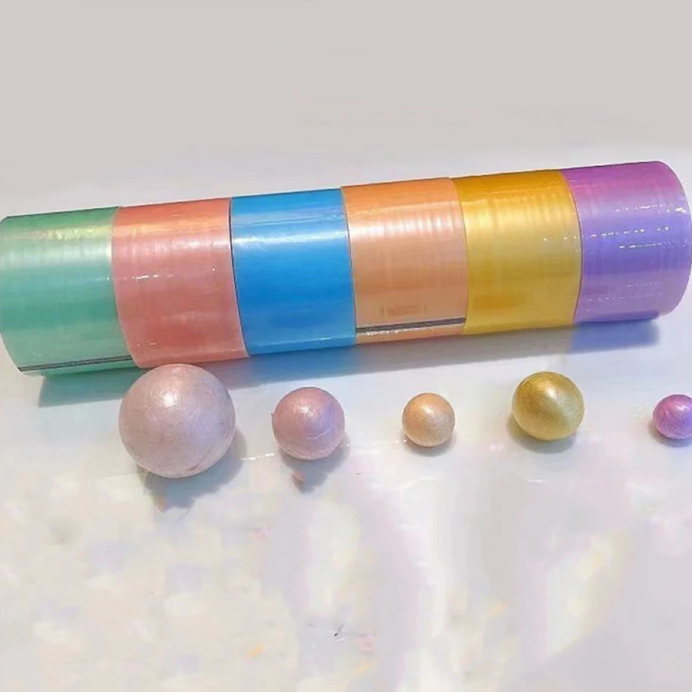 

12 Rolls Pearl Luster Sticky Ball Tape Adhesive Colored Fidget Toys Plastic Child Stress Relief DIY Craft Decorative