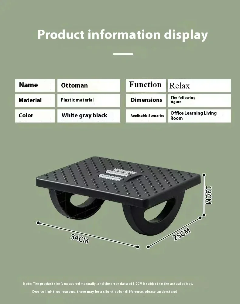 

2025/Portability Foot Rest Under Desk Footrest Ergonomic Foot Stool With Massage Rollers Foot Rest Home Office Work Fast Ship