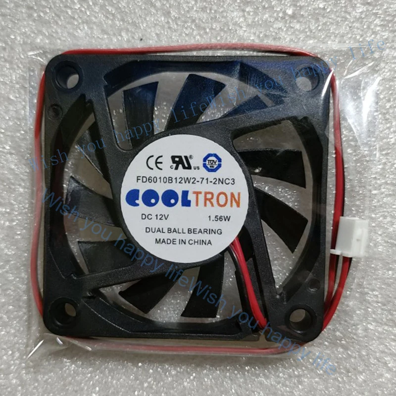 

V+ New for COOLTRON FD6010B12W2-71-2NC3 12V 1.56W 2-wire cooling fan#QW