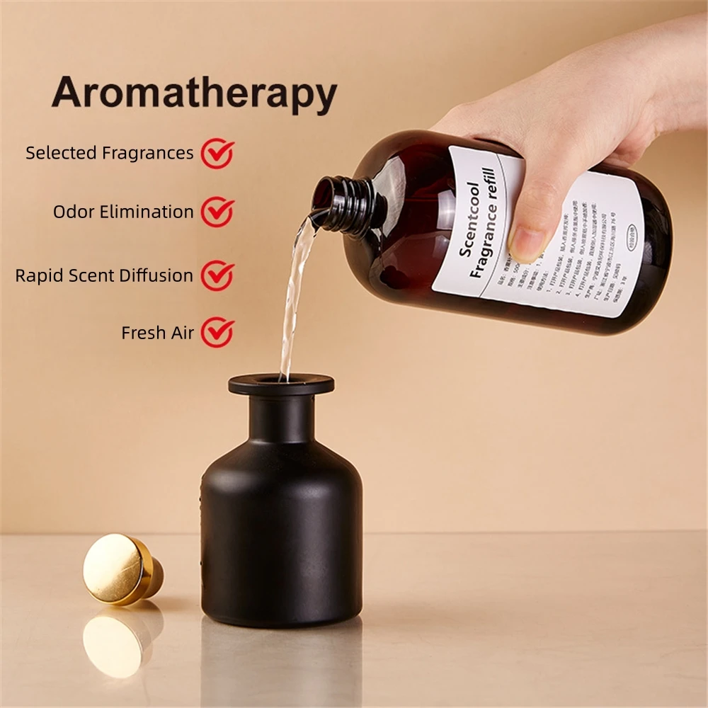 500ML Reed Diffuser Refill, Long-Lasting Fragrance for Home/Hotel Use, Flameless Air Freshener, Multiple Fragrance Available