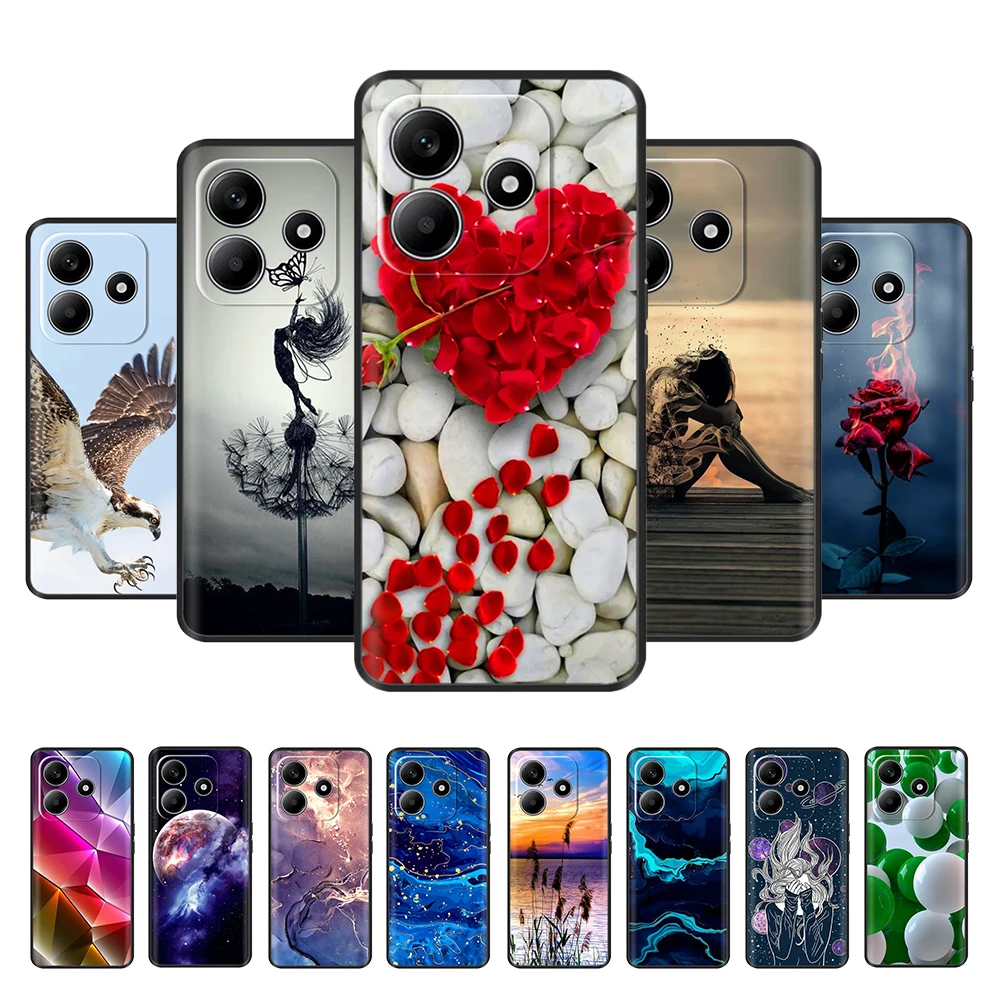 

For Xiaomi Redmi Note 14 Case Note 14 Pro Bumper Popular Flower Soft Phone Back Cover For Xiaomi Redmi Note14 Pro Plus Fundas