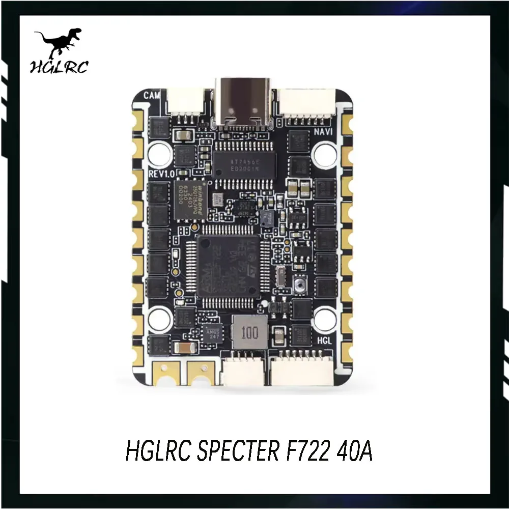 

HGLRC SPECTER F722 40A 6 Channel AIO Flight Controller 2-6S for Rekon Y6 Six-axis and Other Mixed Control Types FPV Drone