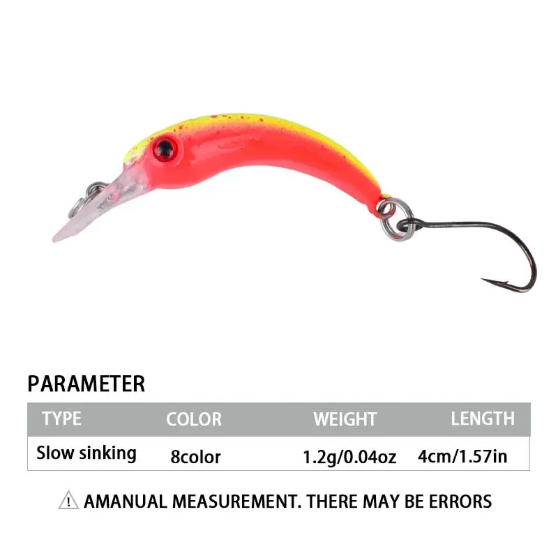 8Pcs Slow Sinking Fishing Lure Micro Lures Artificial Minnow Bait Wobblers For Trout Bass ﻿
