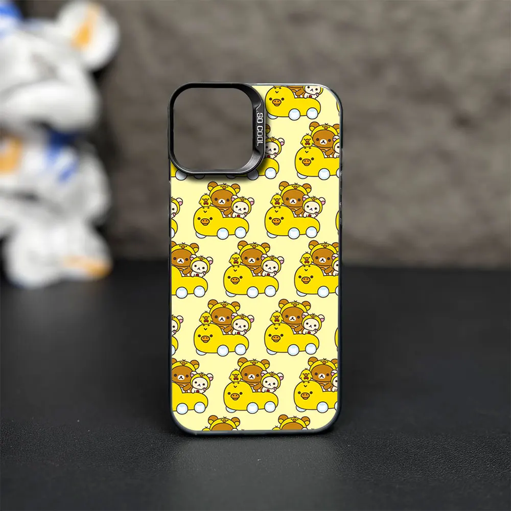 R-Rilakkuma Phone Case for iPhone 12 11 13 IMD 14 15 16 Max Pro Plus Laser Cover