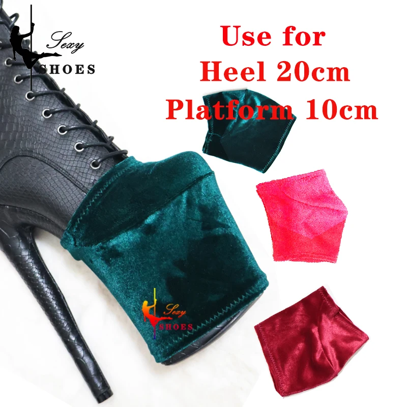 Funda protectora de terciopelo para botas de mujer, cubierta de zapatos de plataforma impermeable, cubierta protectora de Pole Dance, sandalias de entrenamiento de baile, 20cm