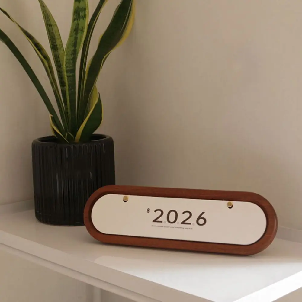 

Креативный деревянный календарь на 2026 года, простота с базовым органайзером для повестки дня, настольный календарь на год лошади, домашний календарь