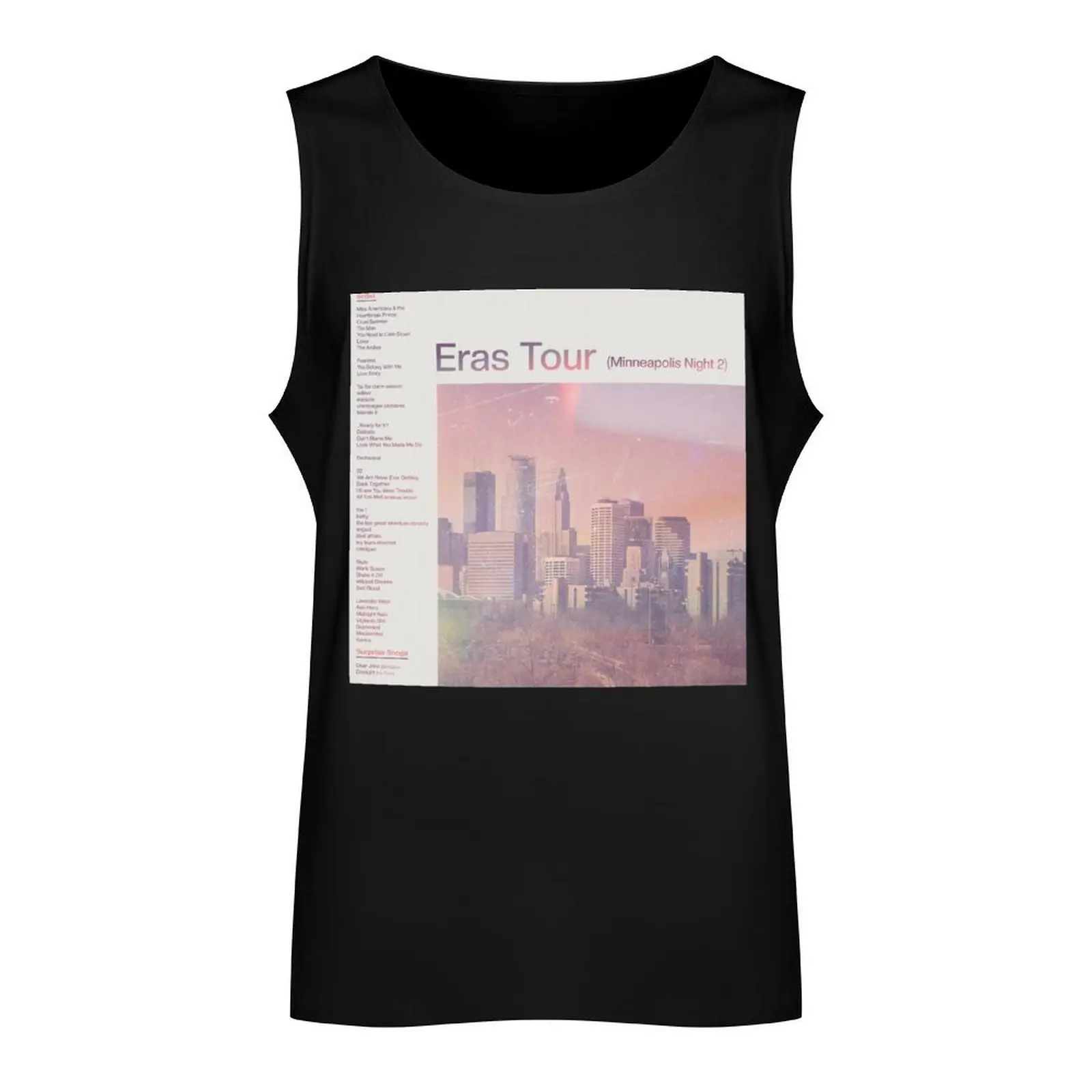 Eras Setlist Minneapolis Night 2 Tank Top sleeveless vests gym t-shirts Men's clothing brands