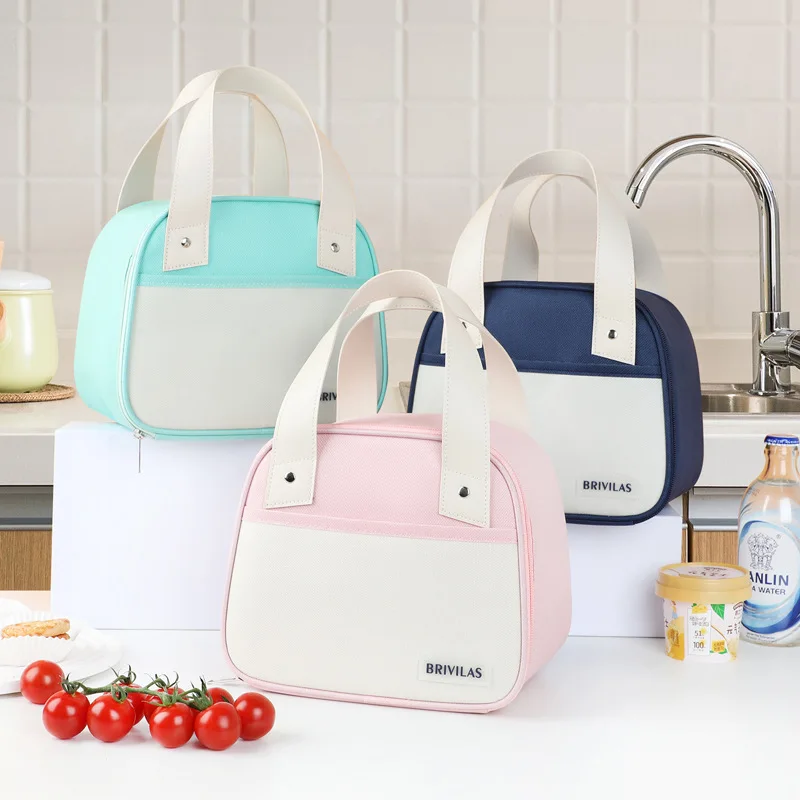 Simple Portable Waterproof Lunch Bag Picnic Outdoor Bento Storage Pouch Lunch Box Food Tote Insulation Bag Thermal Ice Bag
