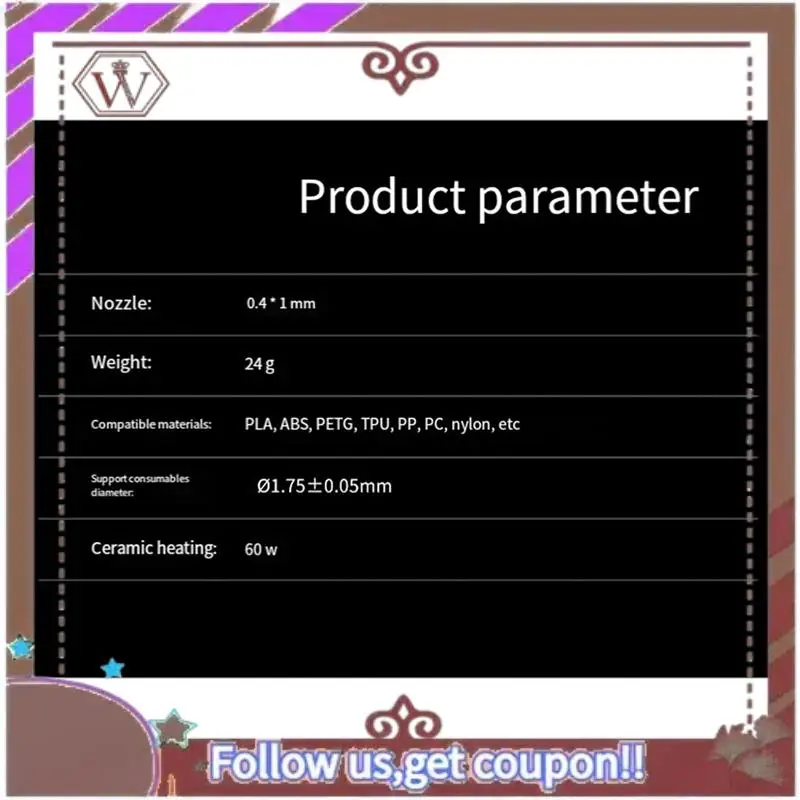 

Комплект нагревательного блока ABBG-K1 300г. ° C Высокотемпературная печать, равномерная подача, нагрев 60 Вт для 3D-принтера K1/K1 MAX