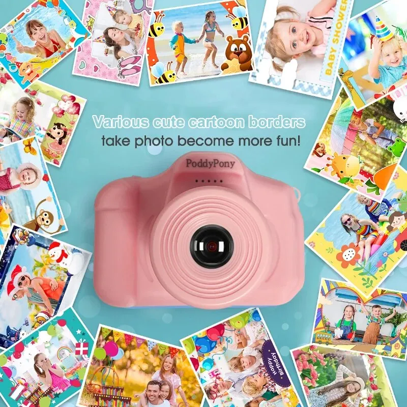 Long Lens Digital Kids Camera IPS Screen Toddler Portable Toys Boys Girls Gift Of Christmas Birthday Festival No SD Card Indside