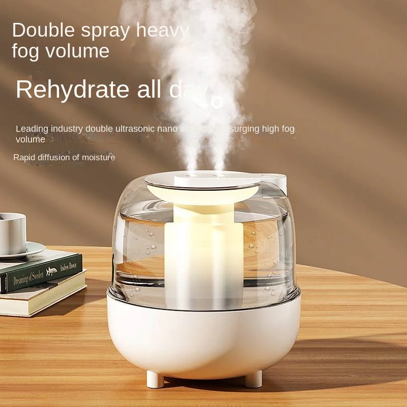 2024 USB Desktop Humidifier with Large Capacity and Dual Spray - Silent and Aromatherapy Gift for Home, Dorm, Office, Bedroom