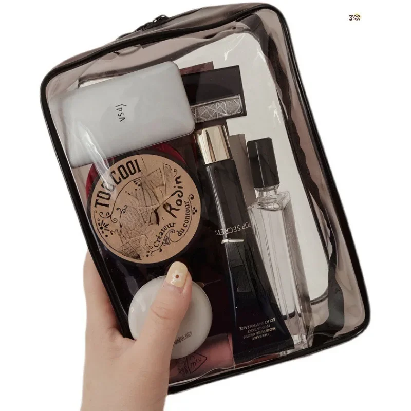 Transparente PVC Zipper Cosmetic Bag para Mulheres Sacos de maquiagem clara, Caso de beleza, Travel Make Up Organizer, Storage Bath Toiletry Wash Bag