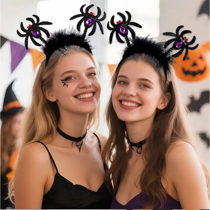 Pumpkin Halloween Pumpkin Headband Spider Ghost Vegetables Halloween Party Hair Hoop Creative Head Hoop Ghost Festival Headpiece