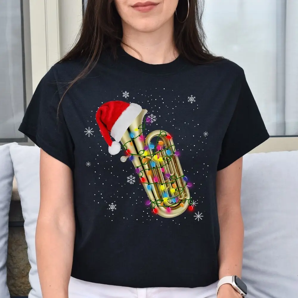 Tuba Christmas Unisex shirt Tuba player Holiday tee Black Dark Heather High Quality 100%Cotton Short Sleeve