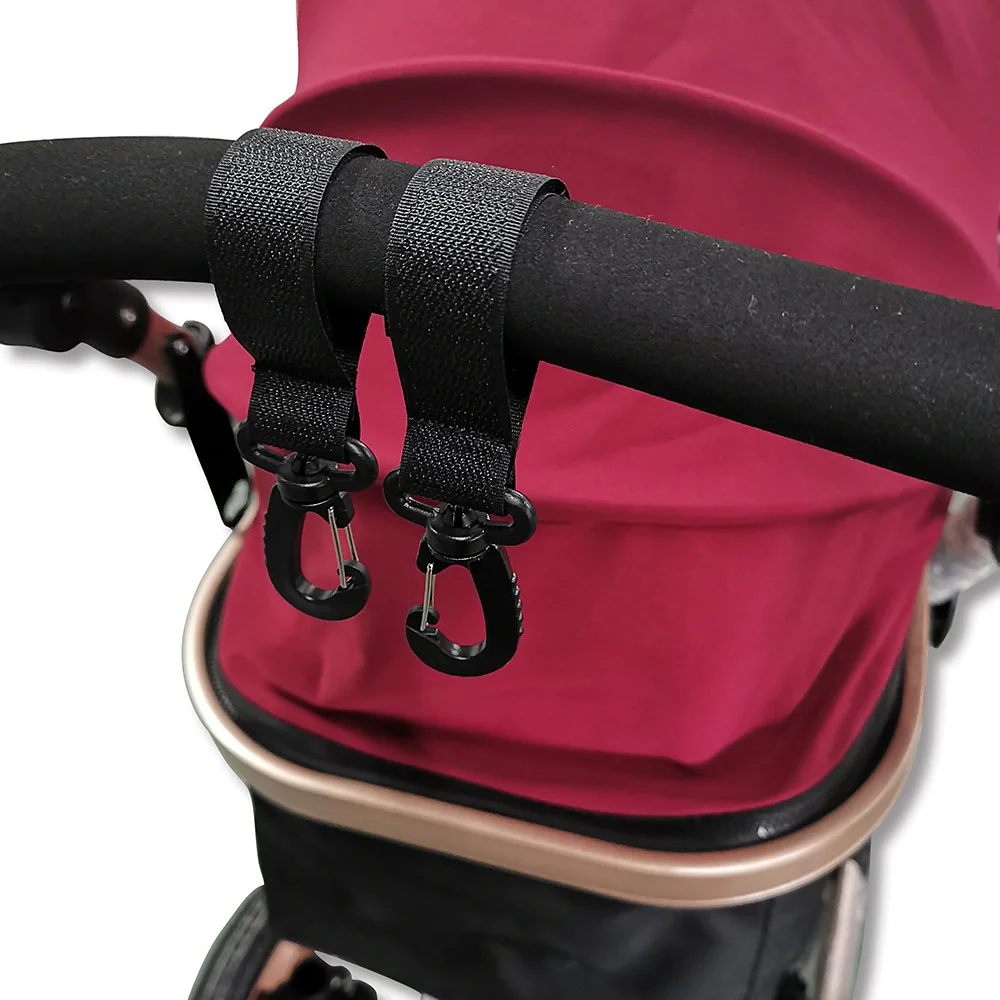 Bolso de bebé con gancho múltiple, organizador de carrito giratorio de 360 grados, accesorios para cochecito de bebé, 2 uds.