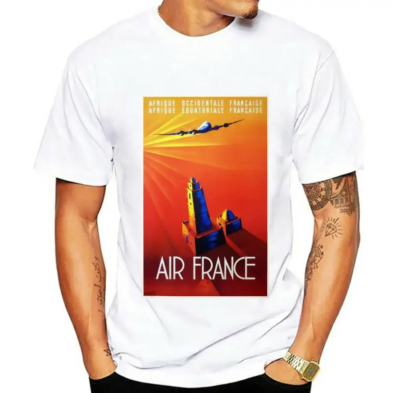 Men t-shirt Air France Vintage Travel Poster by goshadron tshirt Women t shirt