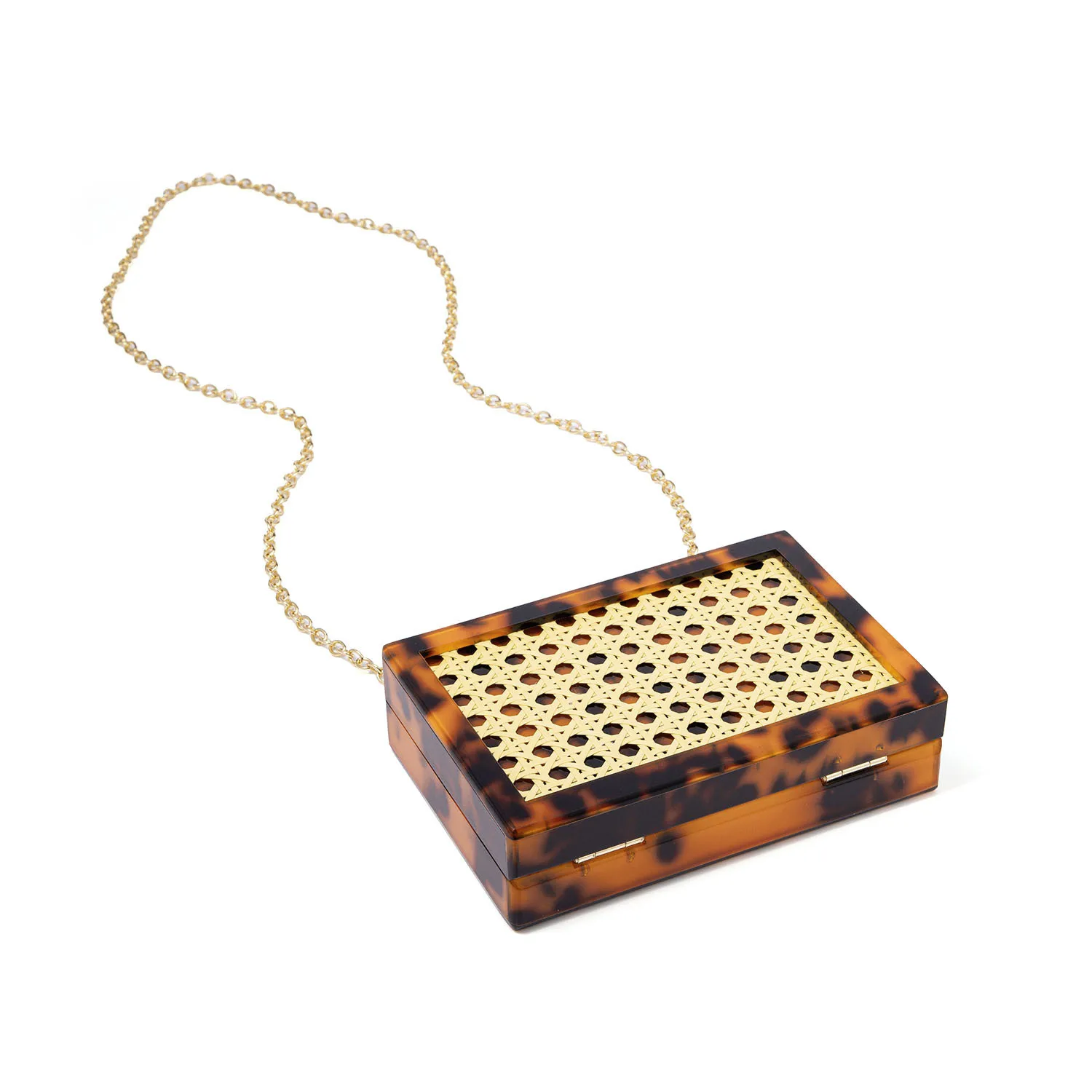Original Neue Retro Abend-Clutch Rattan Gewebte Acryl Einzel-Schulter-Ketten-Umhängetaschen für Damen – Detail 13