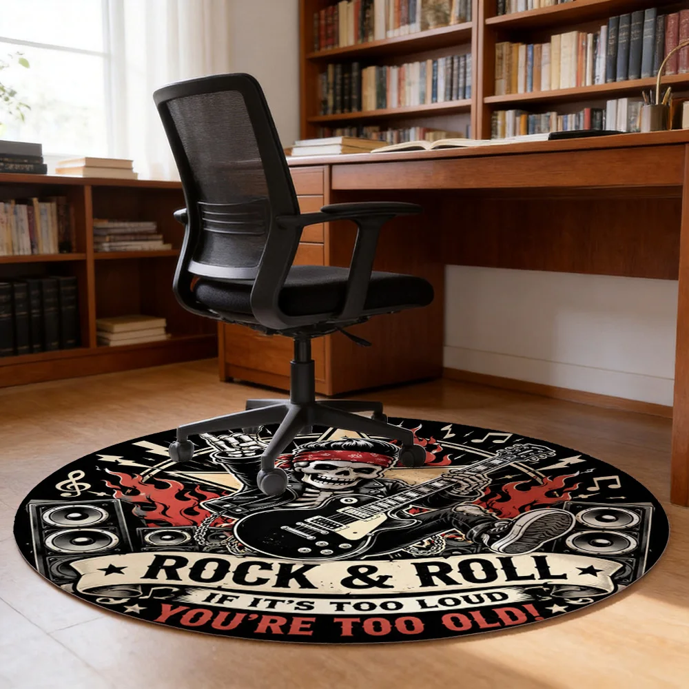 Rock and Roll If It's Too Loud You're Too Old Funny Music Lover Area Rug Mat for Guitarist Gift