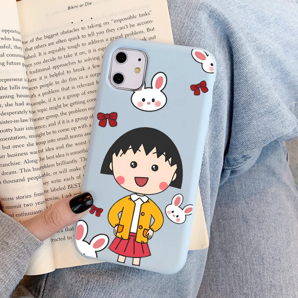 Cartoon C-Chibi M-Maruko-Chan Phone Case Soft Solid Color For iphone 14 11 12 13 mini pro max 7 8 plus 6 6s x xs max xr