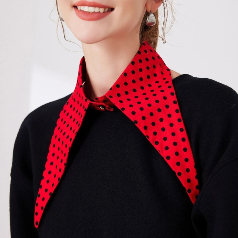 Dotted Detachable Collar Decorative Lapel Collar Shawl Wrap Half Shirt Collar Dropship