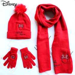 Disney Minnie Mouse Knitted Hat For Boys Girls Winter Cartoon Cute Hats Children's Cartoon Mickey Beanie Cap Kids Caps With Hat