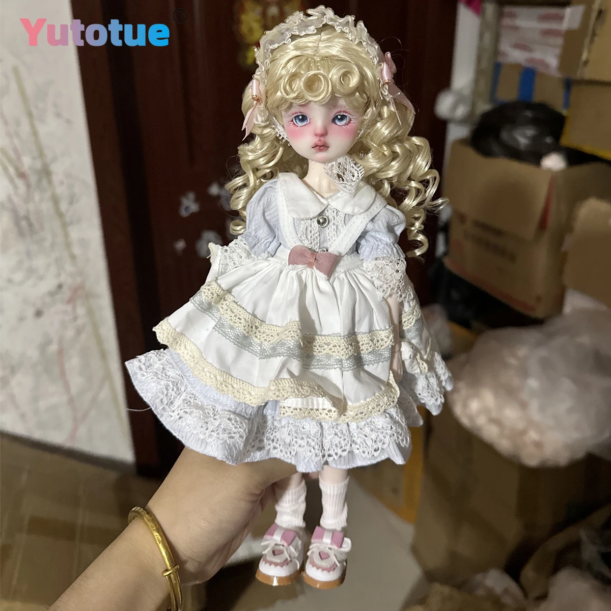 YUTOTUE – jolie poupée fille de 13 pouces de hauteur, jouet avec perruque de cheveux bouclés, chaussures habillées, ensemble complet, cadeau réaliste pour enfants